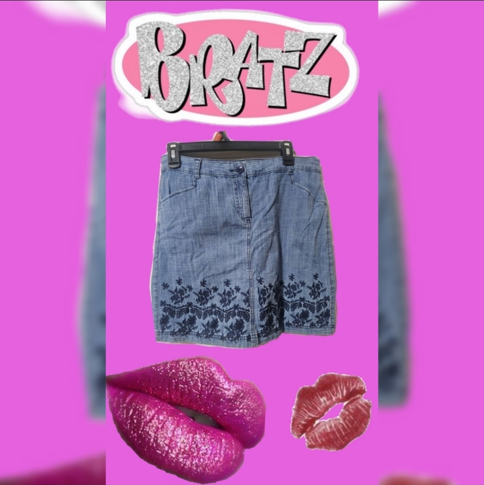 2 for $20 Karen Scott mini denim skirt